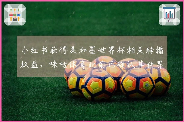 小红书获得美加墨世界杯相关转播权益，咪咕体育此前已确认其世界杯持权转播商身份